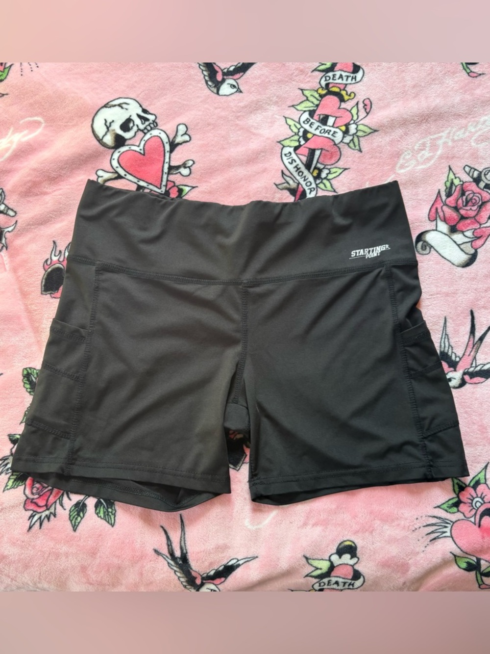 Starting point black biker shorts size extra large